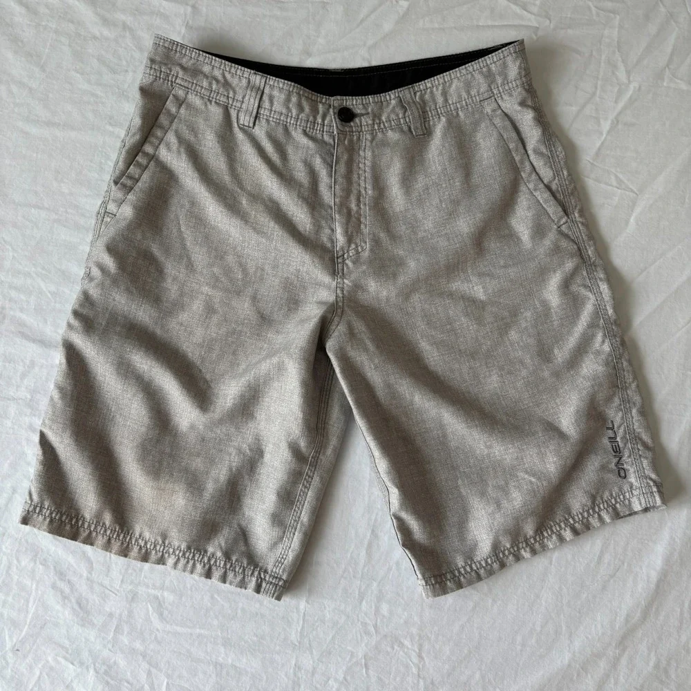 O'Neill Mens‎ Gray Lightweight Summer Essentials Hybrid Chino Shorts Size 32